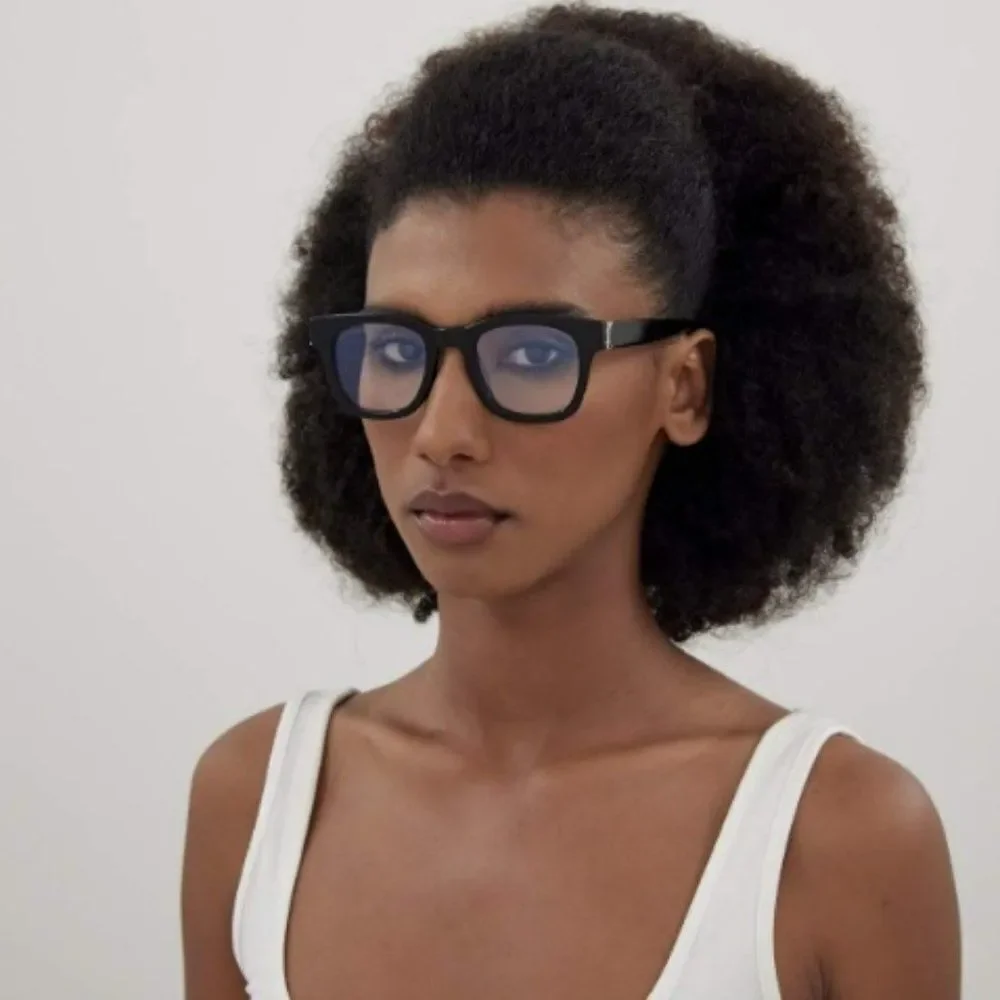 NEW Saint Laurent SLM124 OPT 001 Black Cat Eye Unisex Eyeglasses